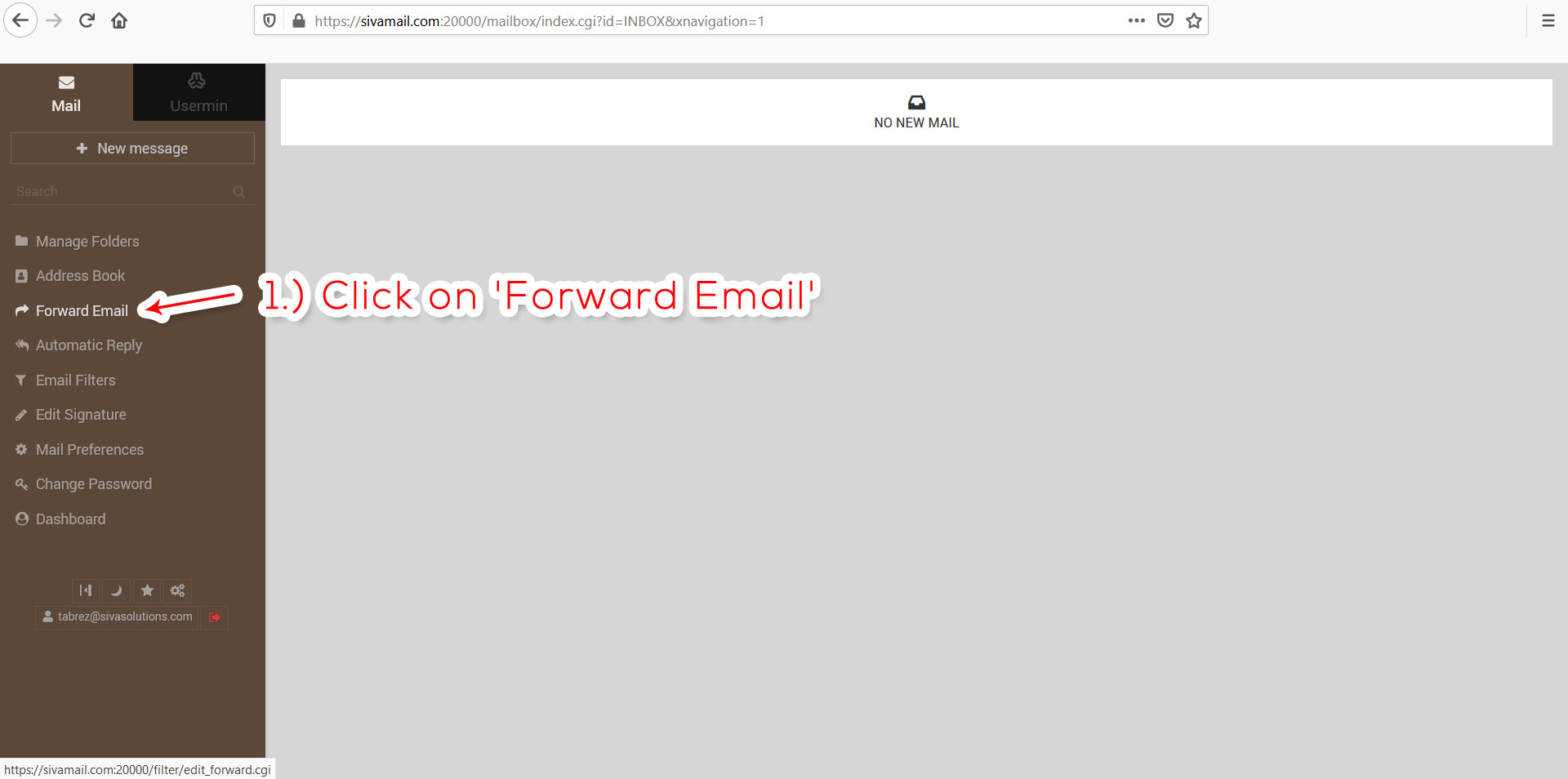 Auto-forwarding step 1
