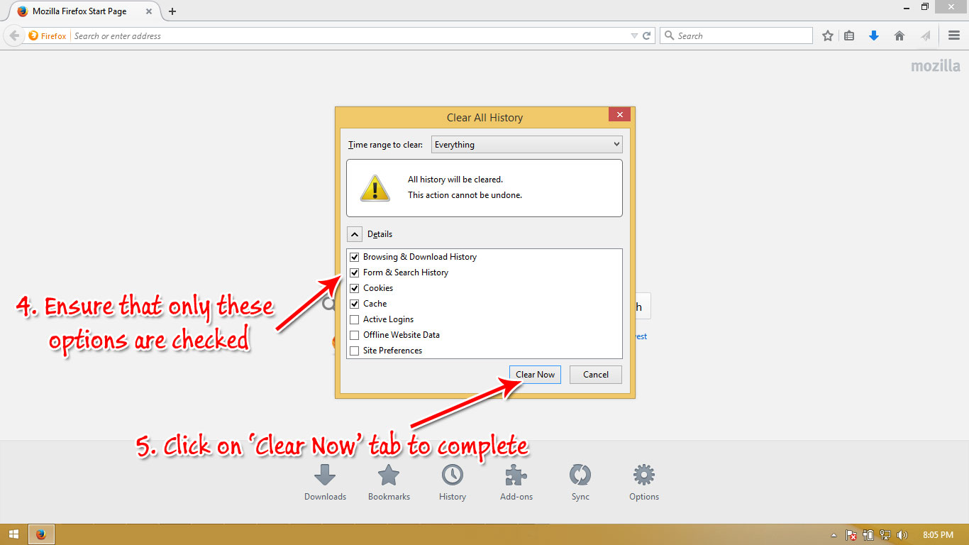 Firefox cache step 3